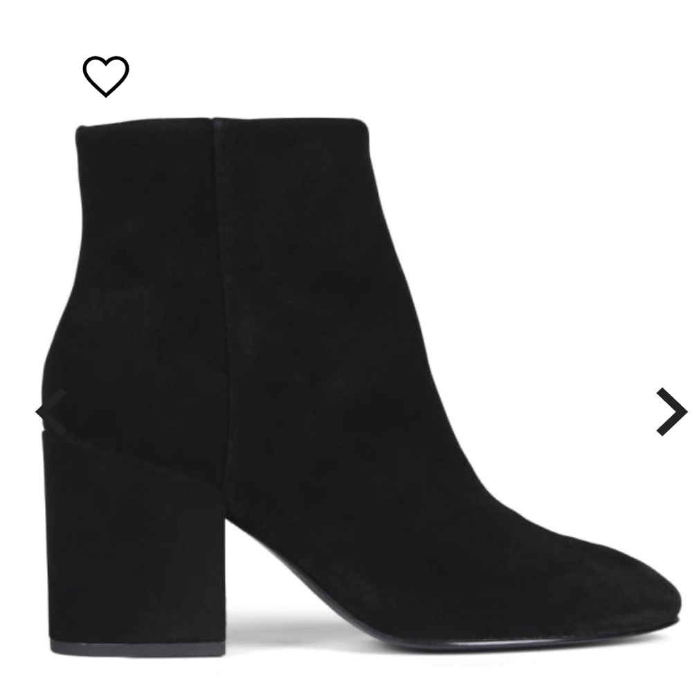 ASH Eden Black Suede Block Heel Ankle Boots